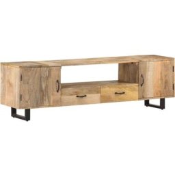 Vidaxl - Meuble tv 160x30x45 cm Bois massif de manguier Brun