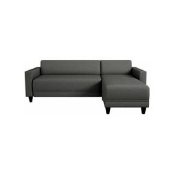 Canapé d'angle réversible 3 places BOB - Tissu gris anthracite - Contemporain - L 197 x P 138 cm