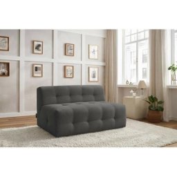 Canapé modulable Bobochic Chauffeuse 2 places sans accoudoir pour canapé modulable kleber Gris