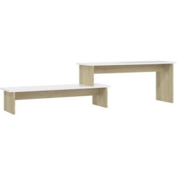 Meuble tv Blanc et chêne sonoma 180x30x43 cm Aggloméré Vidaxl sonoma oak and white