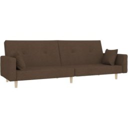 Vidaxl - Canapé-lit à 2 places avec deux oreillers Marron Tissu Marron