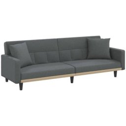 Vidaxl - Canapé-lit avec coussins gris foncé tissu Gris foncé