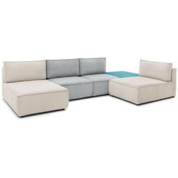 Canapé modulable Bobochic Canapé d'angle fixe 100% modulable nihad tissu velours côtelé 2