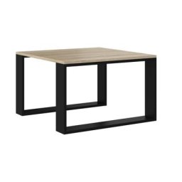 Alada - Table basse carrée style industriel - 67x67x40 cm - Table à café Sonoma&Noir - Sonoma&Noir