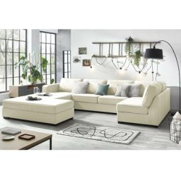 Canapé panoramique convertible Bobochic Canapé panoramique convertible mega avec pouf Angle gauche