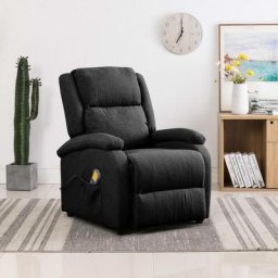 Fauteuil de massage inclinable | Fauteuil relax Noir Tissu 27812