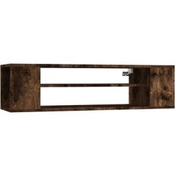 Armoire tv suspendue Chêne fumé 100x30x26,5cm Bois d'ingénierie Vidaxl Chêne fumé