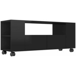 Meuble tv Noir brillant 120x35x48 cm Bois d'ingénierie Vidaxl High gloss black