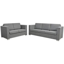 Ensemble de canapés deux pièces Tissu Gris clair Vidaxl Light grey