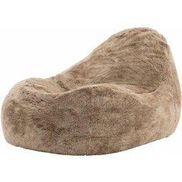 Pouf Chaise Longue en Fausse Fourrure Dream, xxl Poufs de Salon Géant, Beige Vison - Beige Vison