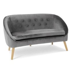 Canapé banquette en velours sonia gris - Gris