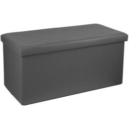 Pouf pliant double pvc gris Atmosphera créateur d'intérieur - Gris