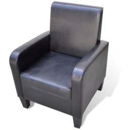 Vidaxl - Fauteuil Noir Similicuir Noir