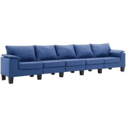 Vidaxl - Canapé à 5 places Bleu Tissu Blue