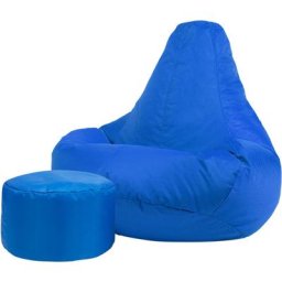 Pouf Fauteuil Recliner et Repose-Pieds, Pouf Spécial Gamer - 90cm x 73cm, Textile Tissé, Résistant