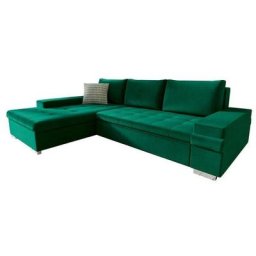 Canapé d'angle Miami 113, Magic Velvet 2225 + Sénégal 823, Fonction de couchage, Boîte de literie,