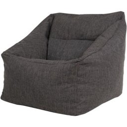 Pouf Fauteuil en Textile Tissé Bodo, xl Poufs de Salon, Gris Anthracite - Gris Anthracite - Icon