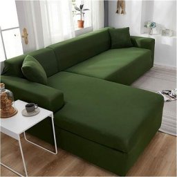 Housse de canapé d'angle en forme de l avec housse élastique pour canapé 1/2/3/4 places (Le canapé