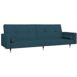 Vidaxl - Canapé-lit à 2 places avec deux oreillers Bleu Velours Bleu