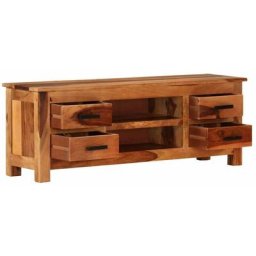 Meuble tv 110x30x40 cm Bois solide Vidaxl Brun