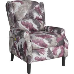 Fauteuil inclinable de massage Motif à fleurs Tissu Vidaxl Multicolore