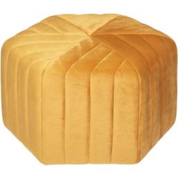 Pouf Velours Seis Ocre Atmosphera créateur d'intérieur - Ocre