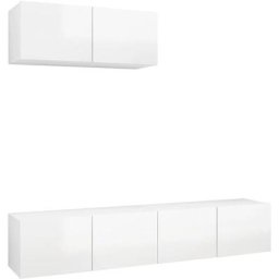 Vidaxl - Meubles tv 3 pcs Blanc brillant Aggloméré High gloss white