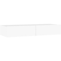 Meuble tv avec lumières led Blanc 90x35x15,5 cm Vidaxl White