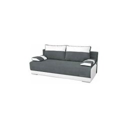 Canapé convertible 3 places Tissu + simili cuir nisa (Gris Foncé+ Blanc) Canapé en lit convertible