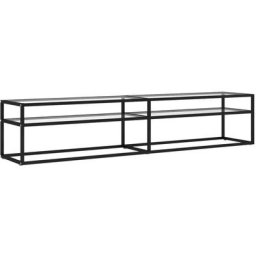 Meuble tv Transparent 200x40x40,5 cm Verre trempé Vidaxl Black and transparent
