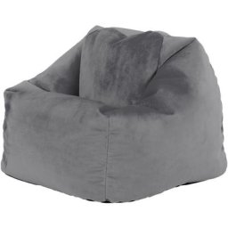 Pouf Fauteuil pour Enfants en Velours Aurora, Poufs pour Enfants, Gris Anthracite - Gris Anthracite