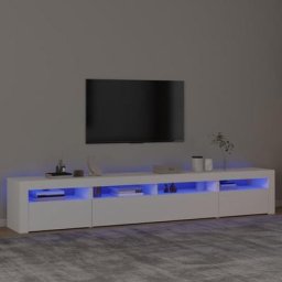 Banc TV Moderne - Meuble TV avec lumières LED Blanc 240x35x40 cm FR5390