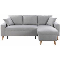 Canapé d'Angle maria scandinave Réversible et Convertible - Gris clair - Gris clair