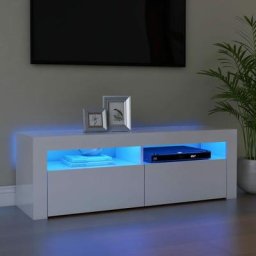 SalesHot® Armoire télé/audio - Meuble tv avec lumières led Blanc brillant 120x35x40 cm Super81166