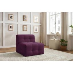 Canapé modulable Bobochic Chauffeuse 1 place sans accoudoir pour canapé modulable kleber Violet