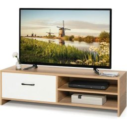 Meuble tv avec Tiroir et 2 Compartiments pour tv 55' au Max, Banc tv en Bois pour Salon, Chambre,