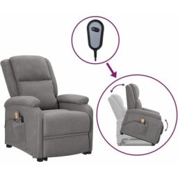 Fauteuil relax inclinable Fauteuil de massage - Fauteuil de Relaxation Gris clair Tissu BV626638