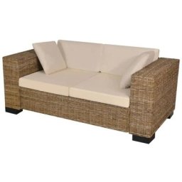 Ensemble de canapé 2 places 7 pièces | Ensemble Canapés droits de relaxation | Rotin véritable
