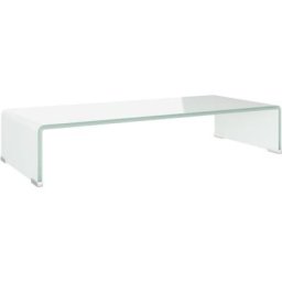 Meuble tv/ Support pour moniteur 70 x 30 x 13 cm Verre Blanc Vidaxl Blanc