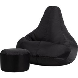 Pouf Fauteuil Recliner et Repose-Pieds, Pouf Spécial Gamer - 90cm x 73cm, Textile Tissé, Résistant
