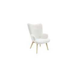 Fauteuil 65x74x100 cm en tissu imitation fourrure blanche - joffry