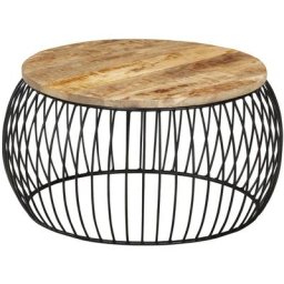 Table basse Ø68 cm Bois de manguier brut Vidaxl n/a