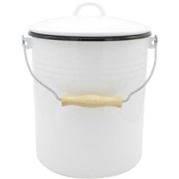 Krüger Eimer mit Deckel 10 l 32cm Ø25cm emailliert weiß
