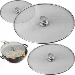 Anti-Éclaboussures Couvercle Couvercle Anti Projection en Acier Inoxydable 33cm 29 cm 25cm pour