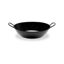 Plat à paella haut en métal émaillé 2 poignées ø 36 cm