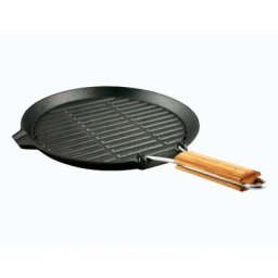 Baumalu - Grill rond fonte 25,5 cm - manche rétractable - Noir