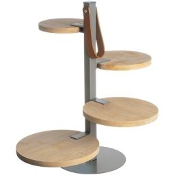 Gusta - Etagere mit 4 Holzteller h 36cm