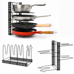 Maklik - Range Couvercle Casserole - 4 Étagères - Rangement et Organisation de Cuisine - schwarz