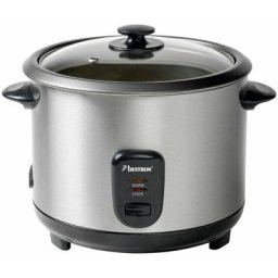 Cuiseur à riz 1.8l 700w avec panier vapeur Bestron arc180 - inox
