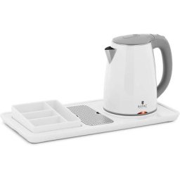 Royal Catering - Plateau De Courtoisie Haut De Gamme Avec Bouilloire Inox Blanc 1,2 l 1 800 w
